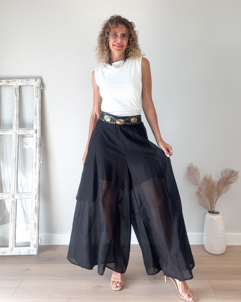 Pantalón negro palazo