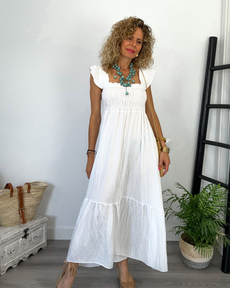 Vestido blanco gomado