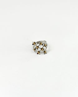 ANILLO FLOR ACERO GOLD