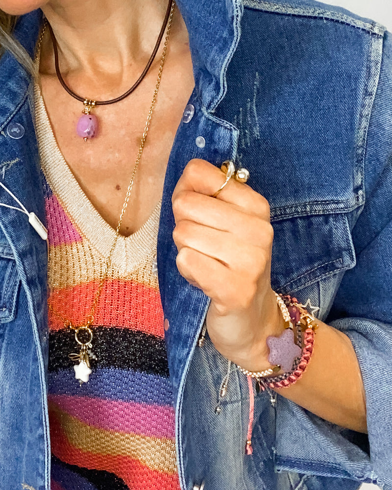PULSERA ESTRELLA MALVA