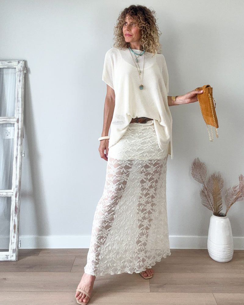 Jersey beige rejilla