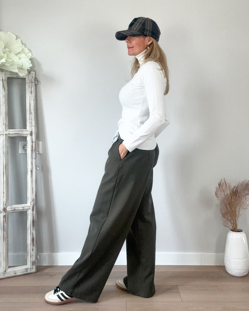 Pantalón caqui wideleg