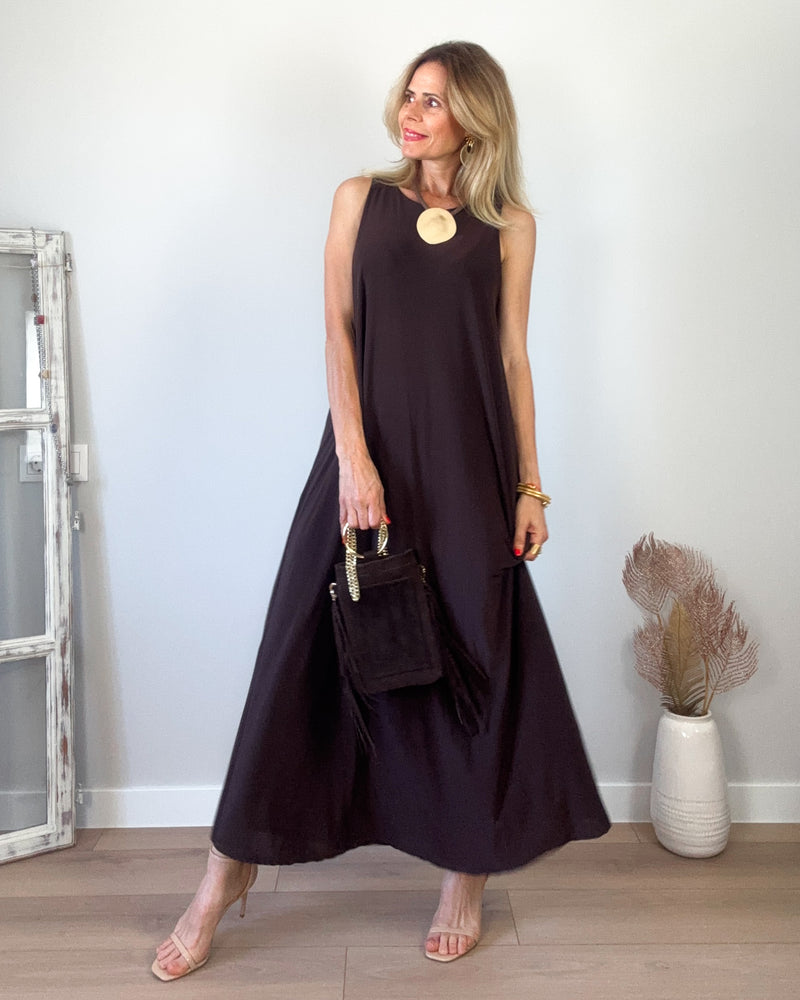 Vestido chocolate iris