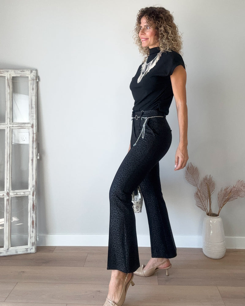 Pantalón negro print