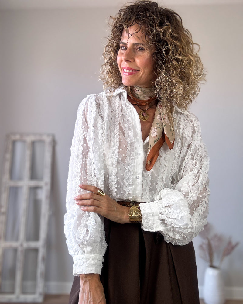 Blusa blanca topito