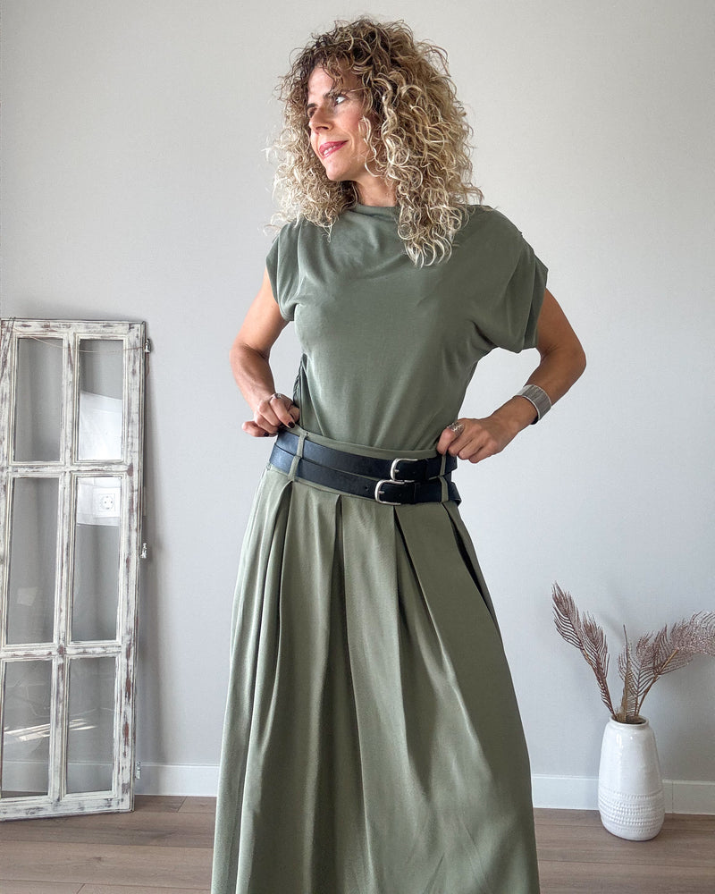 Falda verde cinturon