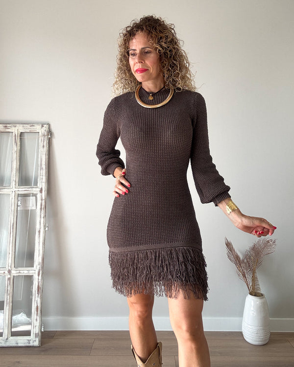 Vestido punto chocolate