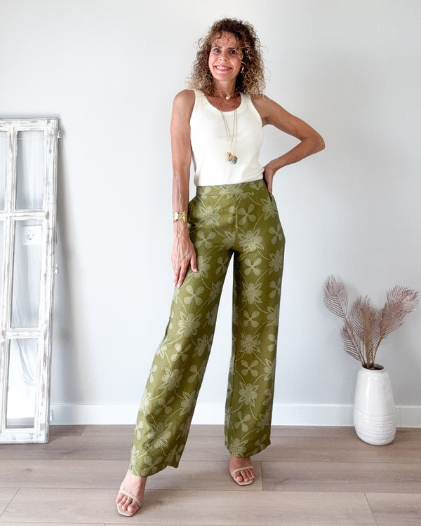 Pantalón verde beige