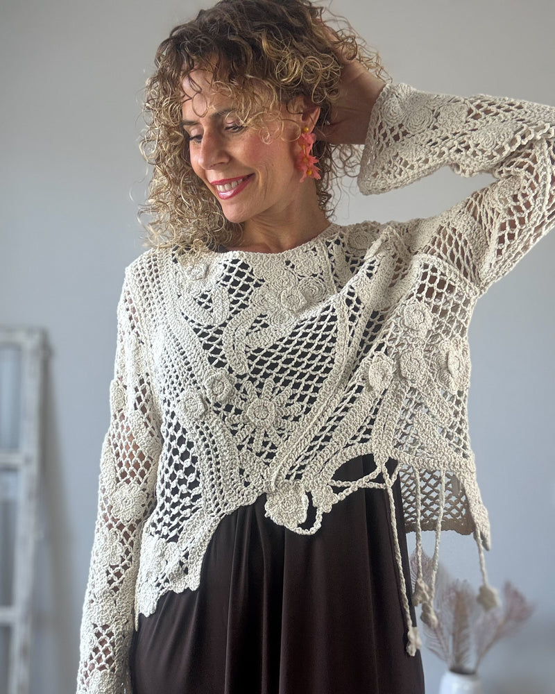 Jersey croche beige
