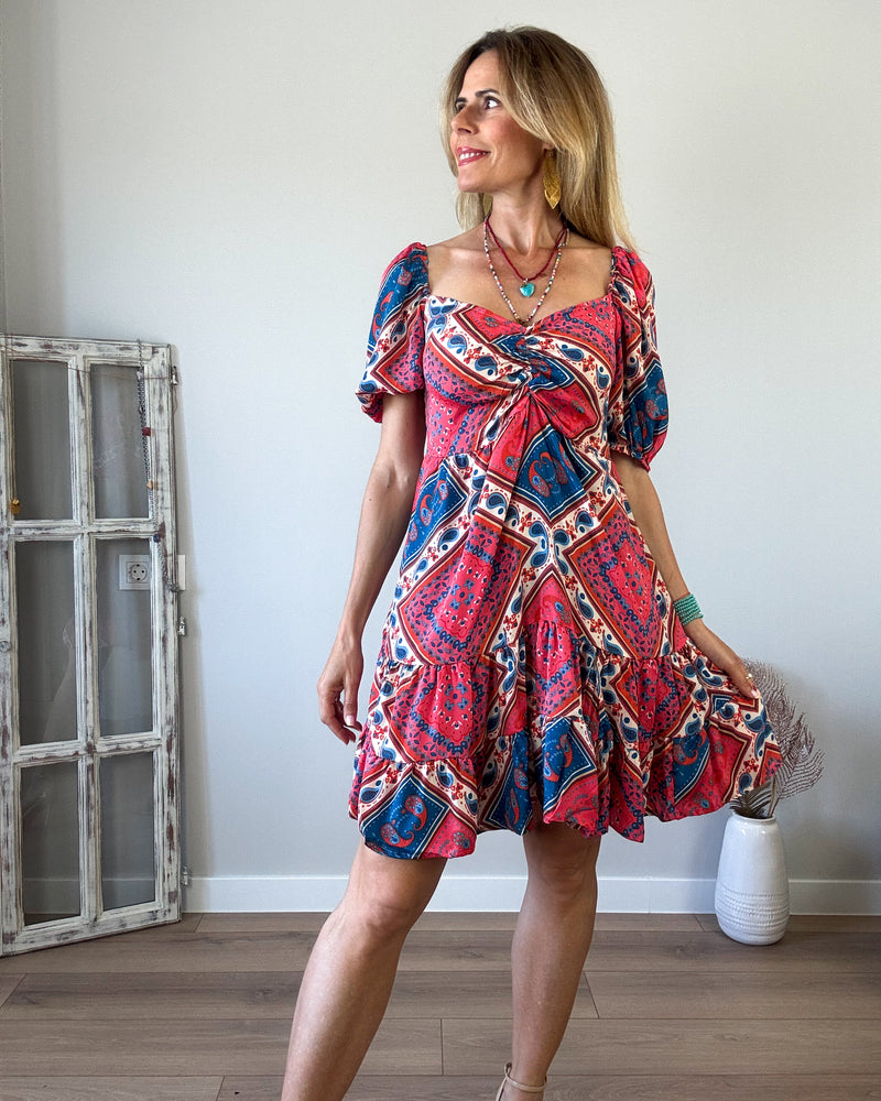 Vestido cereza volante
