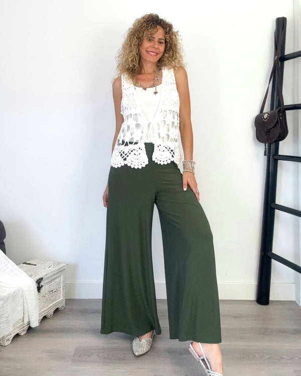 Pantalón ancho verde