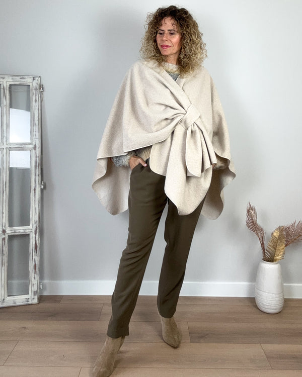 Poncho crudo cruzado