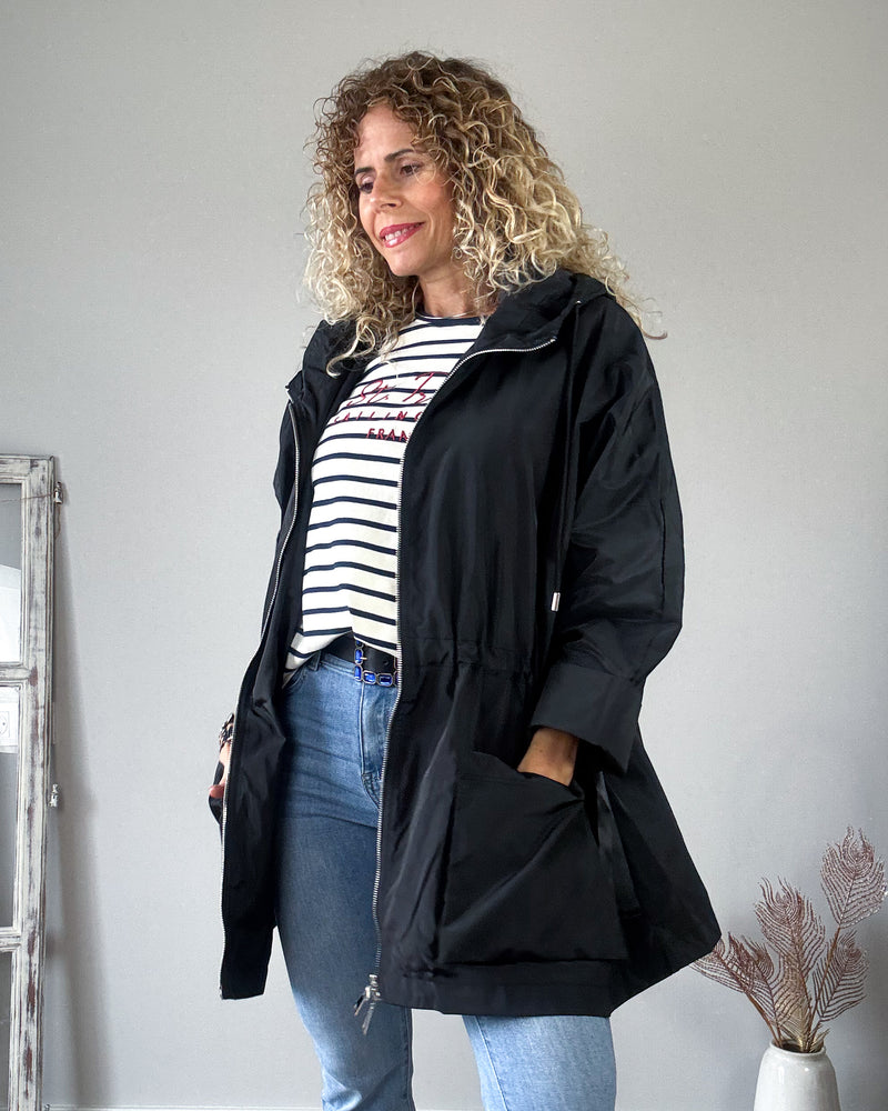 Gabardina negra midi