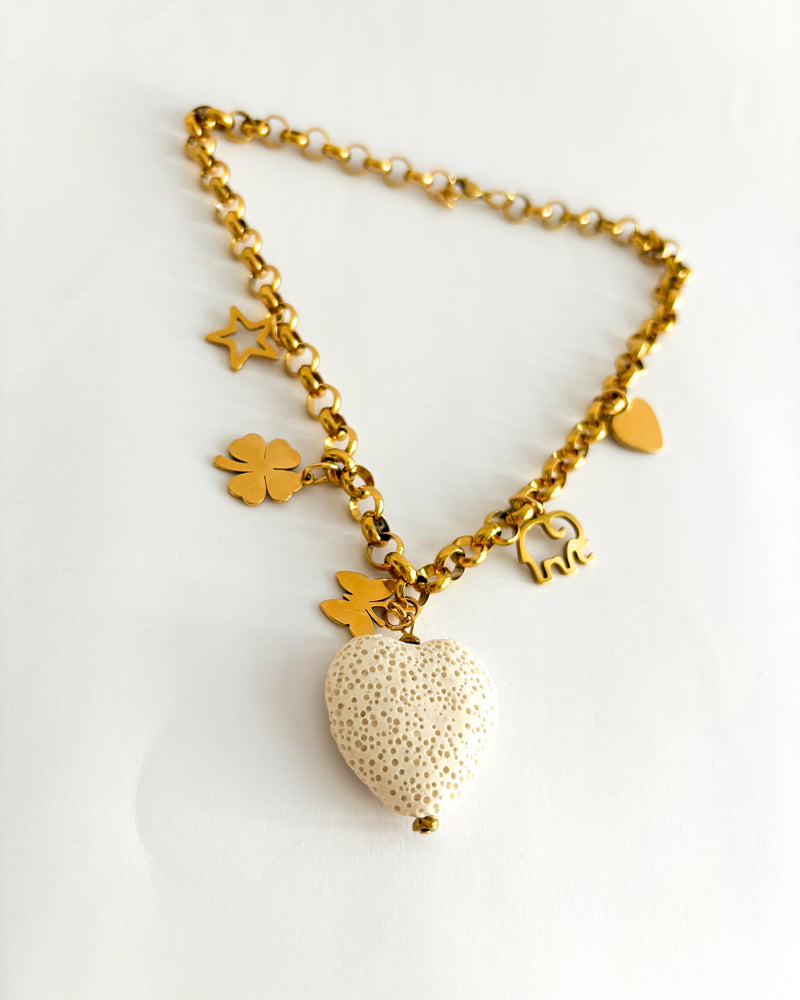 COLLAR CORAZÓN BLANCO