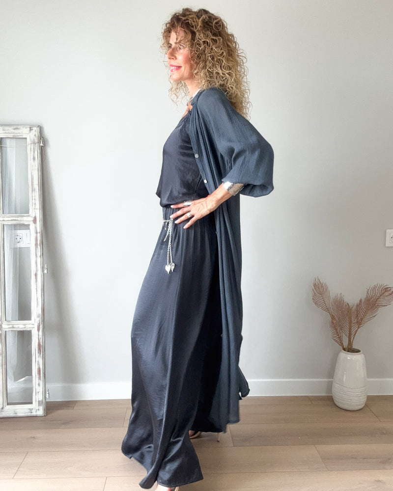 Pantalón antracita satin