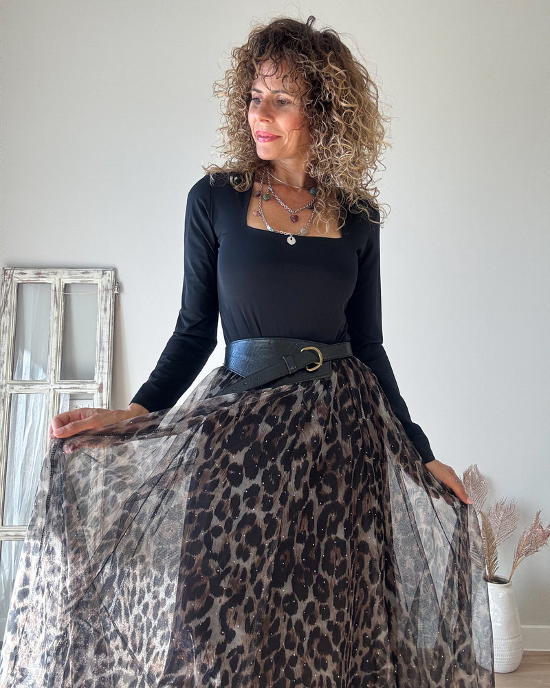 Falda tul print