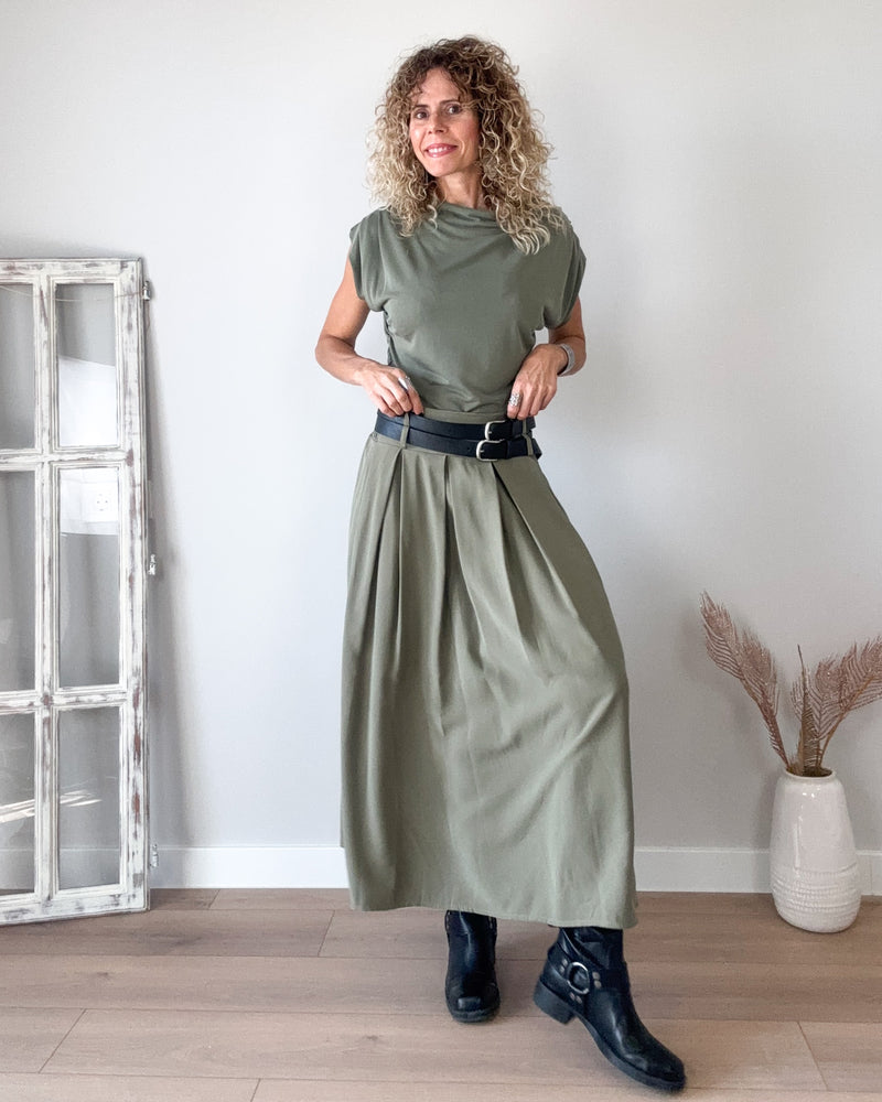 Falda verde cinturon