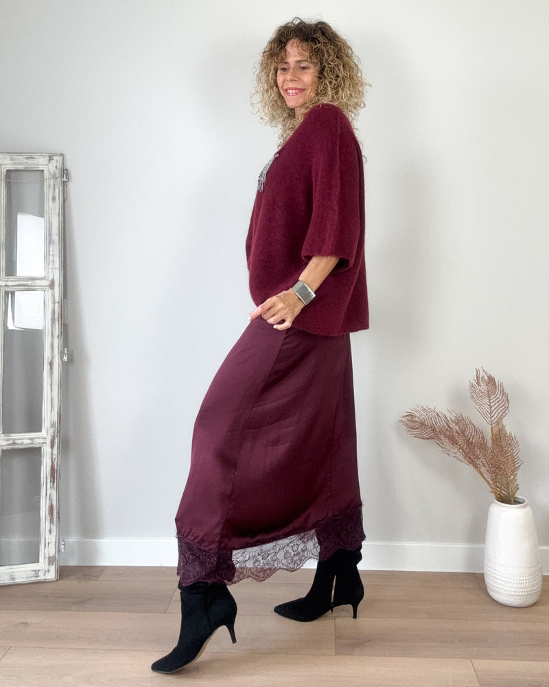 Falda satinada picota