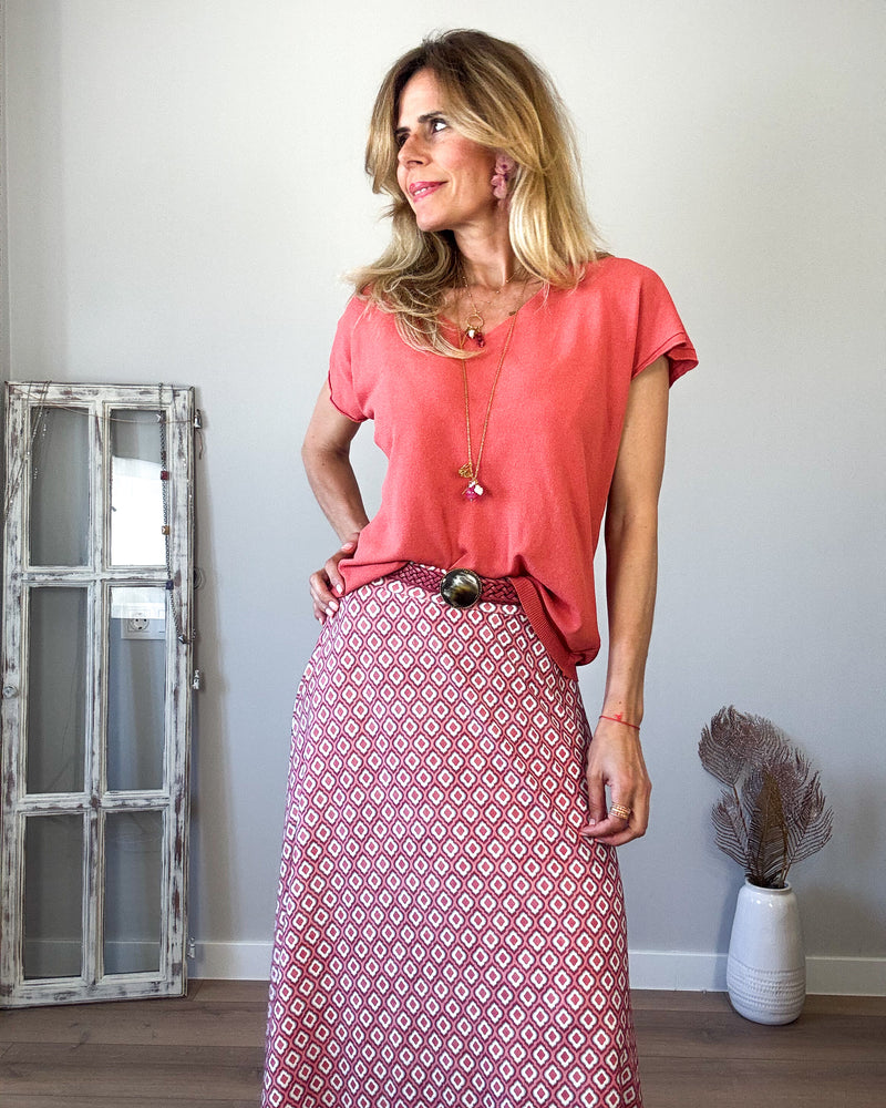 Camiseta rosa punto
