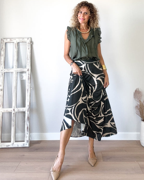 Blusa caqui vaporosa