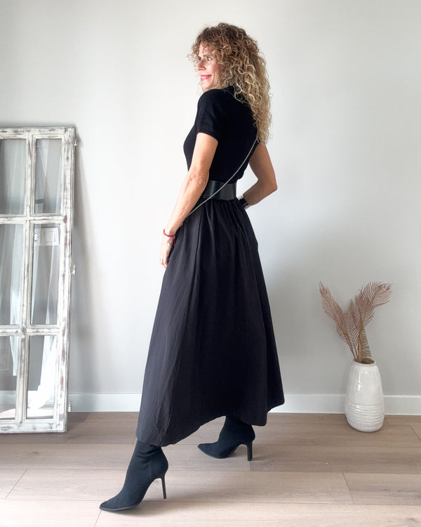 Vestido negro combi