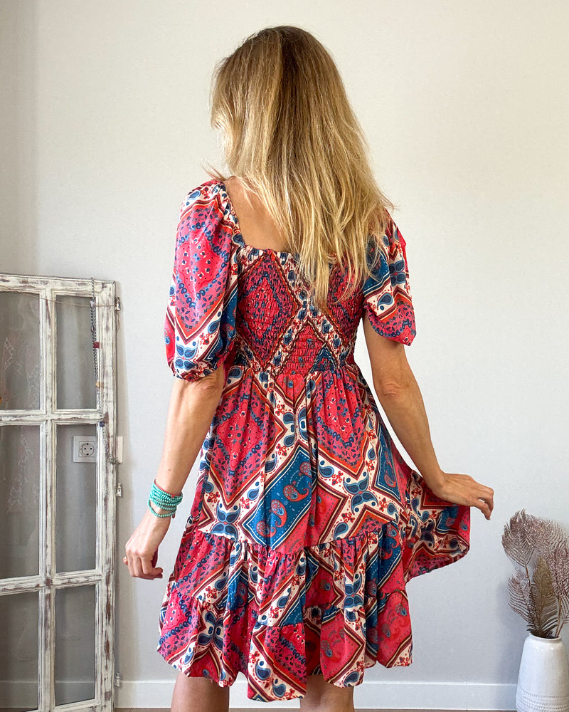 Vestido cereza volante
