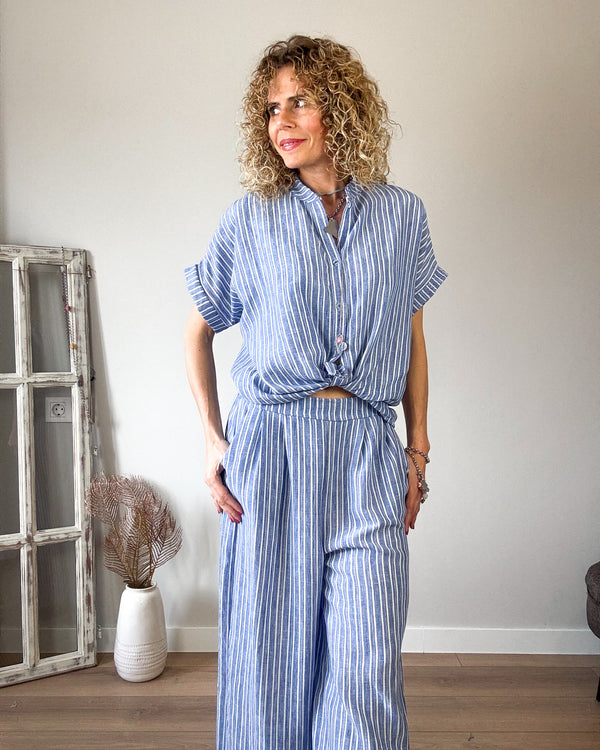 Conjunto azul rayas