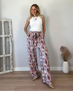 Pantalón amplio teja