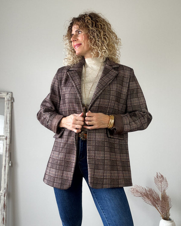 Blazer tostada cuadro