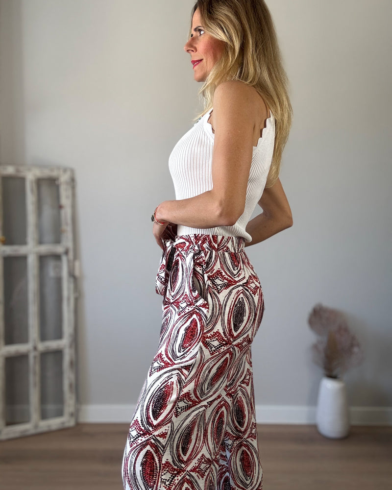 Pantalón amplio teja