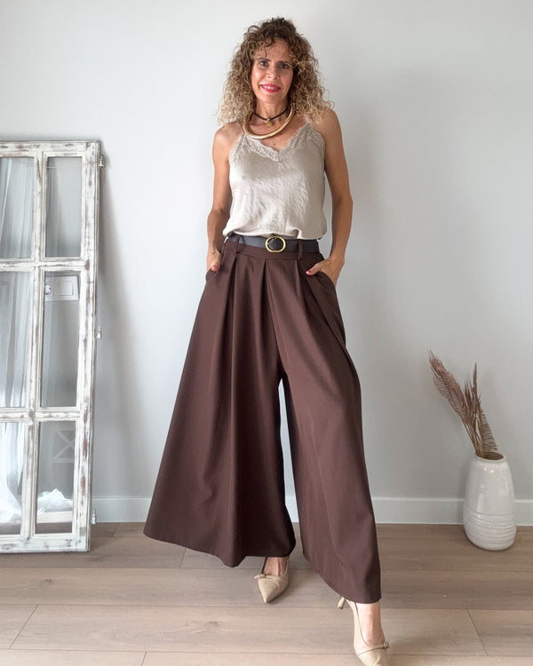 Pantalón chocolate wideleg