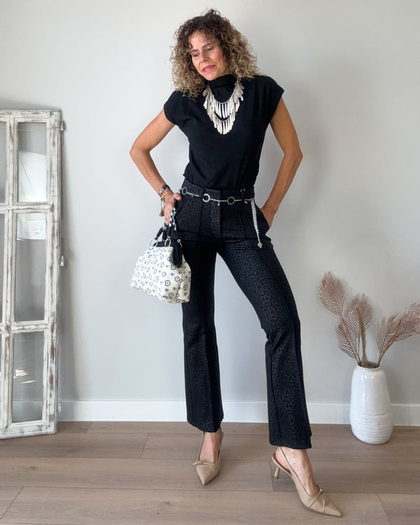 Pantalón negro print