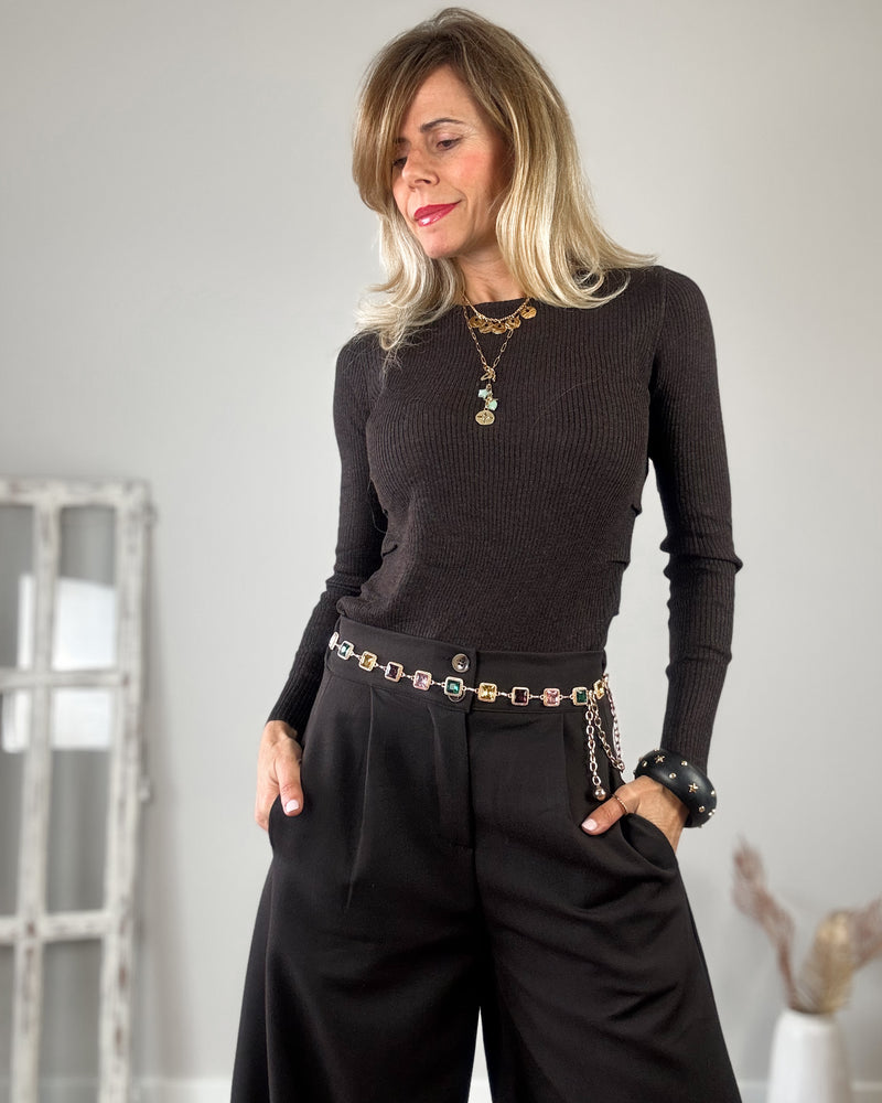 Pantalón marrón flow