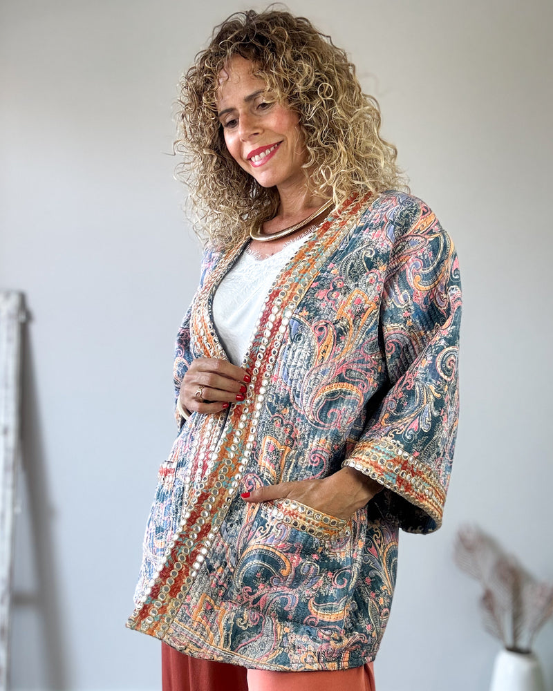 Chaqueta melocotón reversible