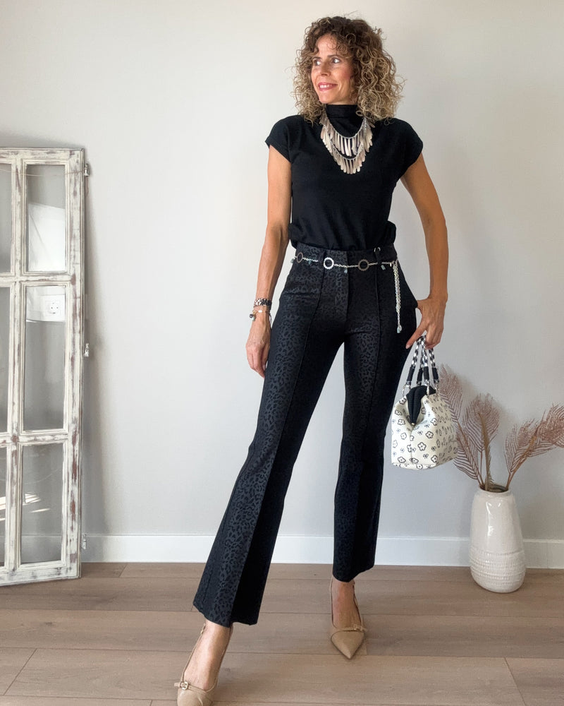 Pantalón negro print
