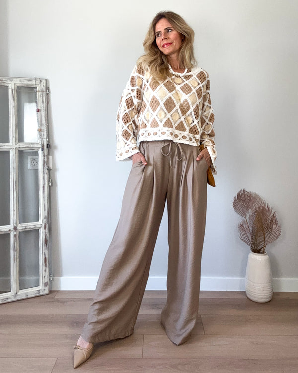 Pantalón tostado wideleg