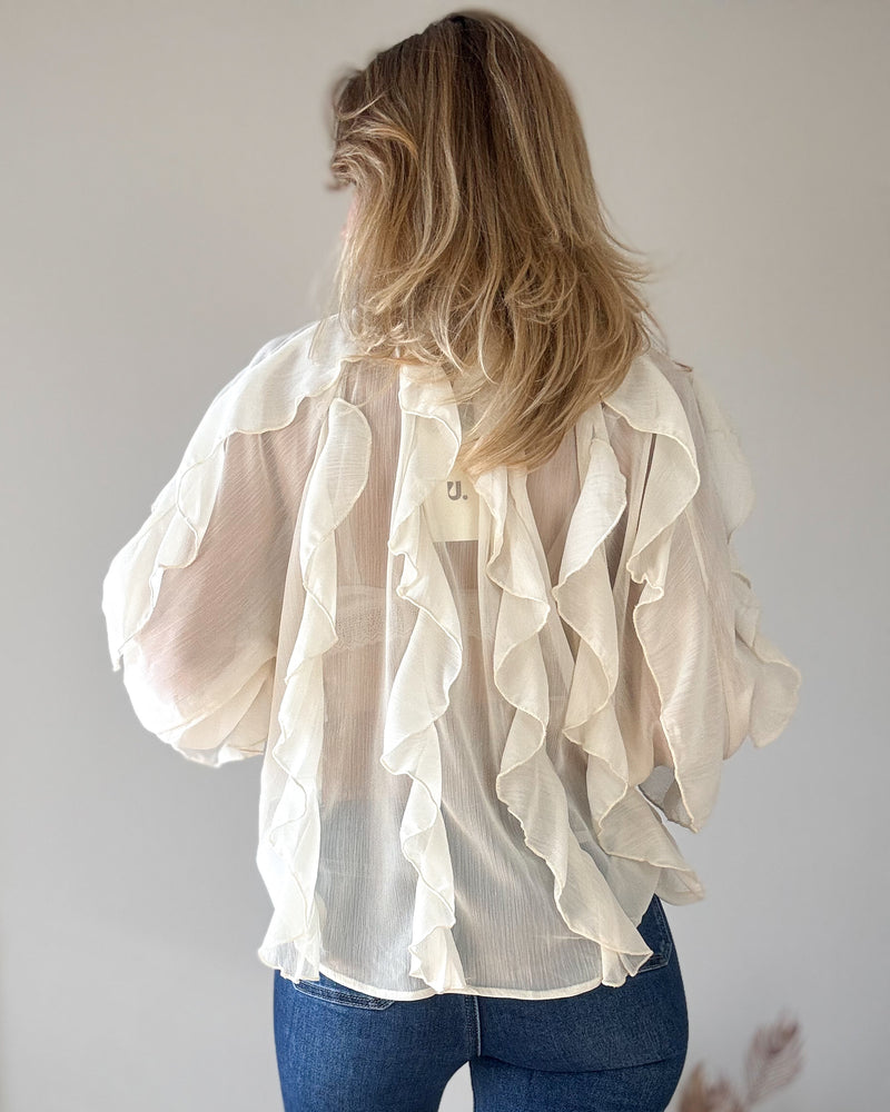 Blusa beige volantes