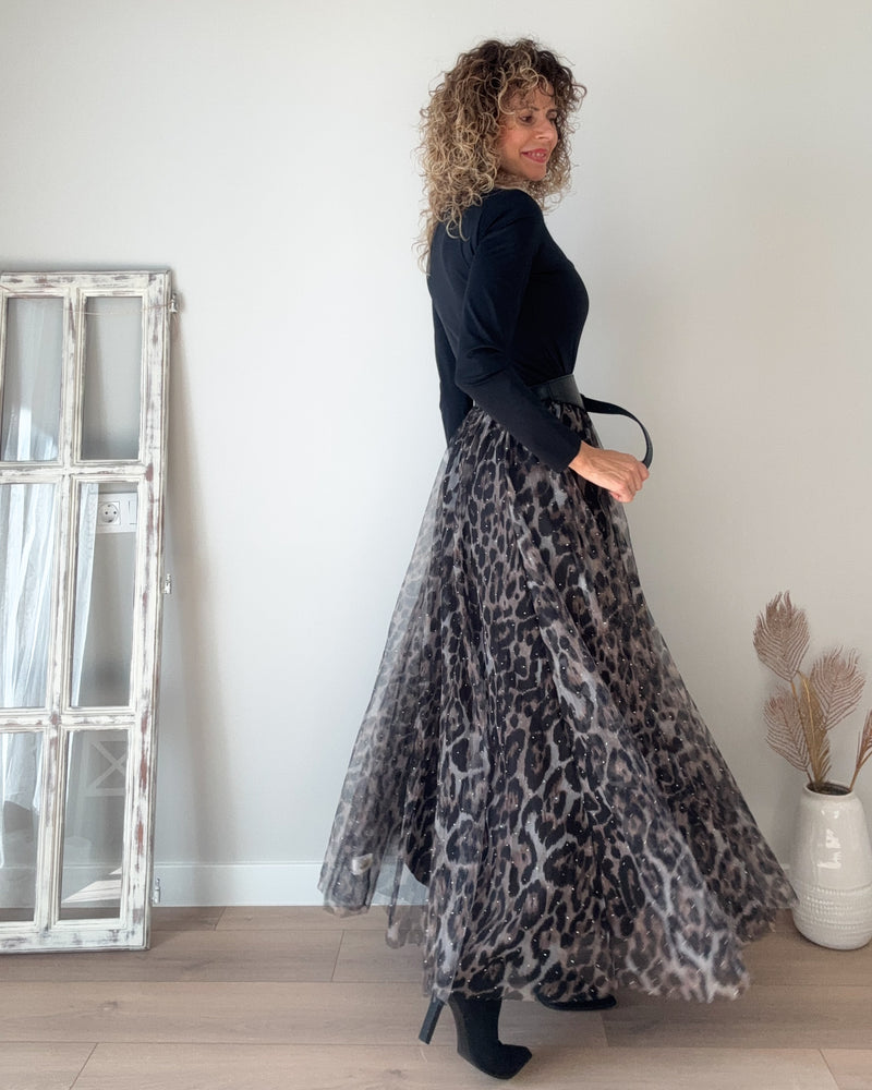 Falda tul print