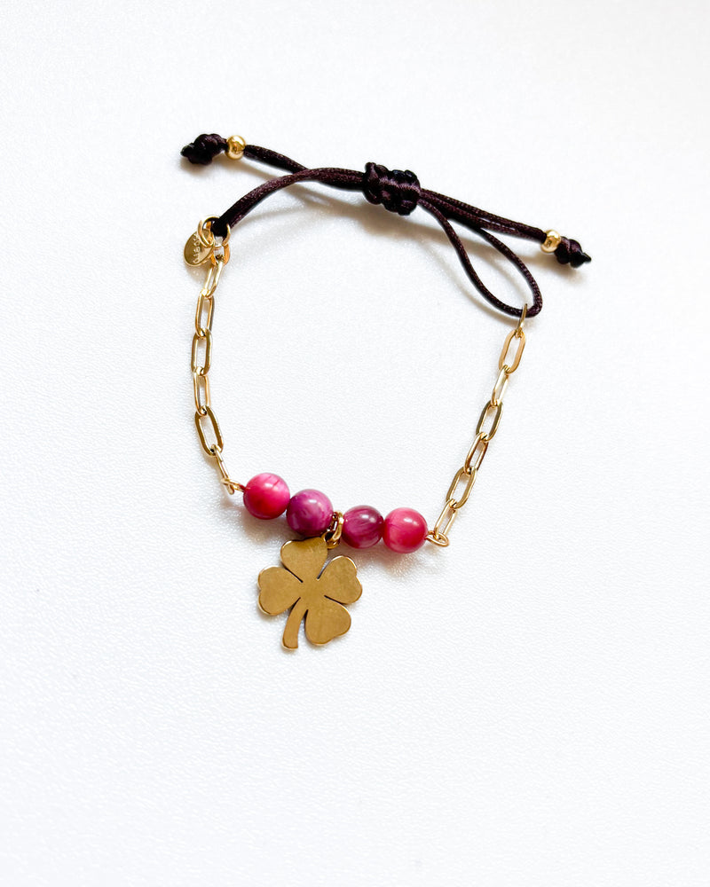 PULSERA FUCSIA BOLAS