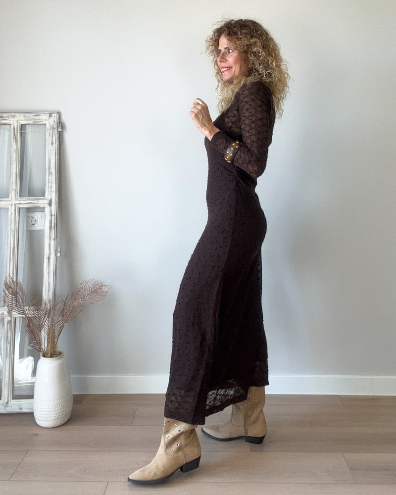 Vestido nudo chocolate