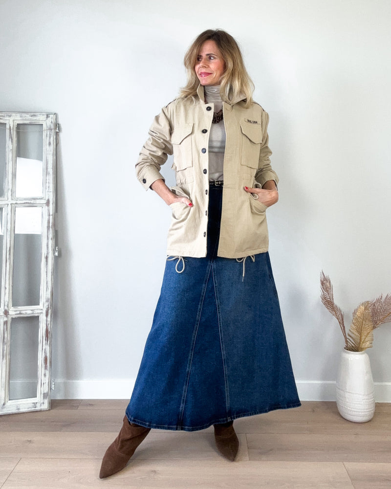 Chaqueta sahariana beige