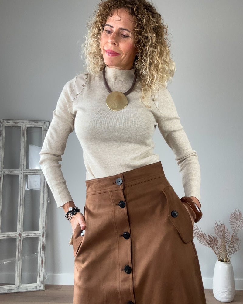 Falda antelina café