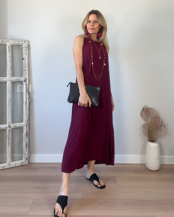 Vestido punto guinda iris