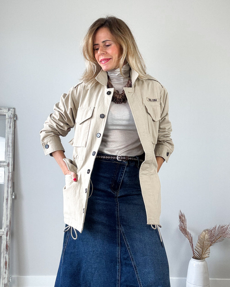 Chaqueta sahariana beige