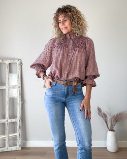 Blusa cuadros engomada