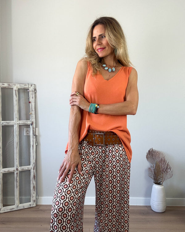 Camiseta naranja punto