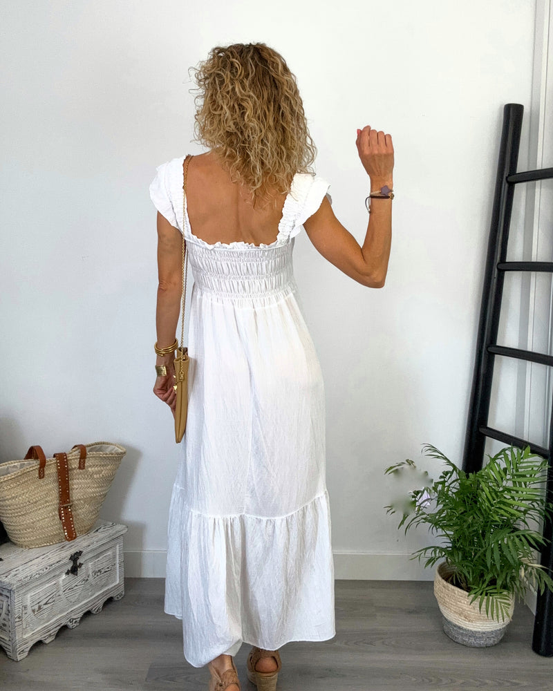Vestido blanco gomado