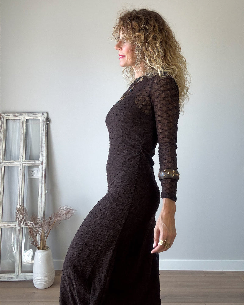 Vestido nudo chocolate