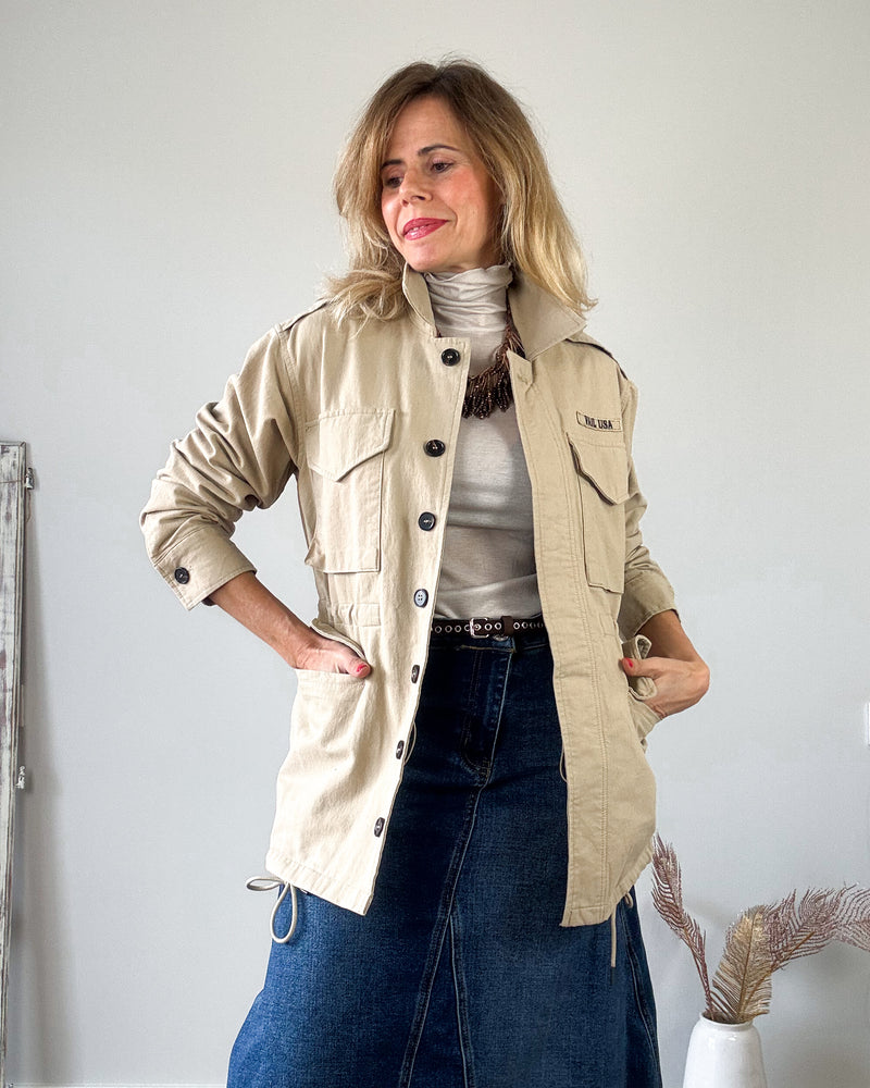 Chaqueta sahariana beige