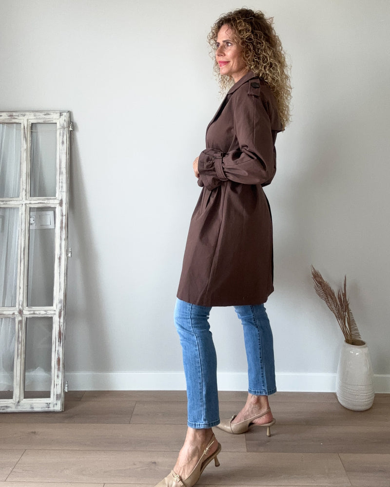 Gabardina chocolate midi